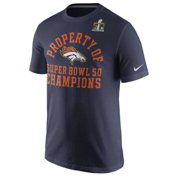 Denver Broncos Nike Celebration Property of Super Bowl 50 Champions WEM T-Shirt - Navy Blue,We sell and wholesale Denver Broncos Nike Celebration Property of Super Bowl 50 Champions WEM T-Shirt - Navy Blue on line form chian!